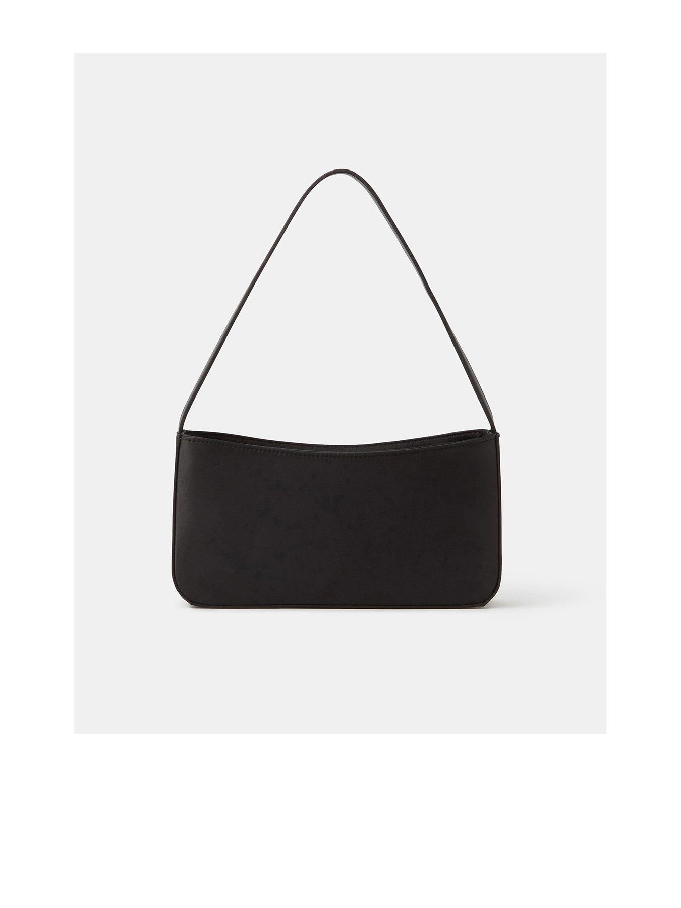 undefined Satin Shoulder Bag - Black