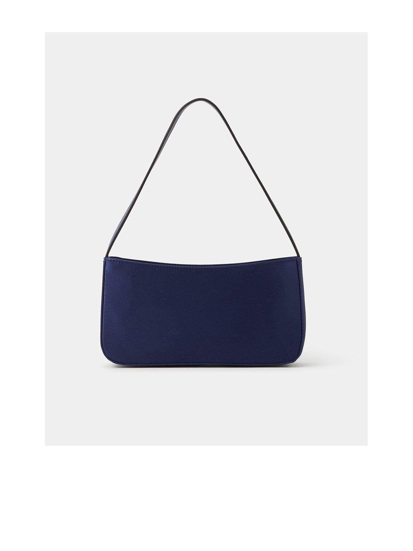 undefined Satin Shoulder Bag - Navy