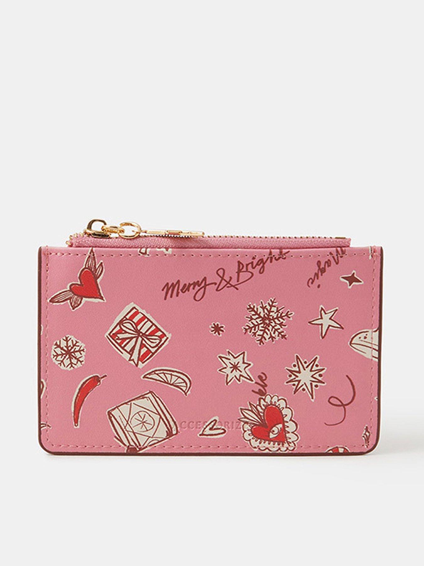 undefined Christmas Print Card Holder - Pink