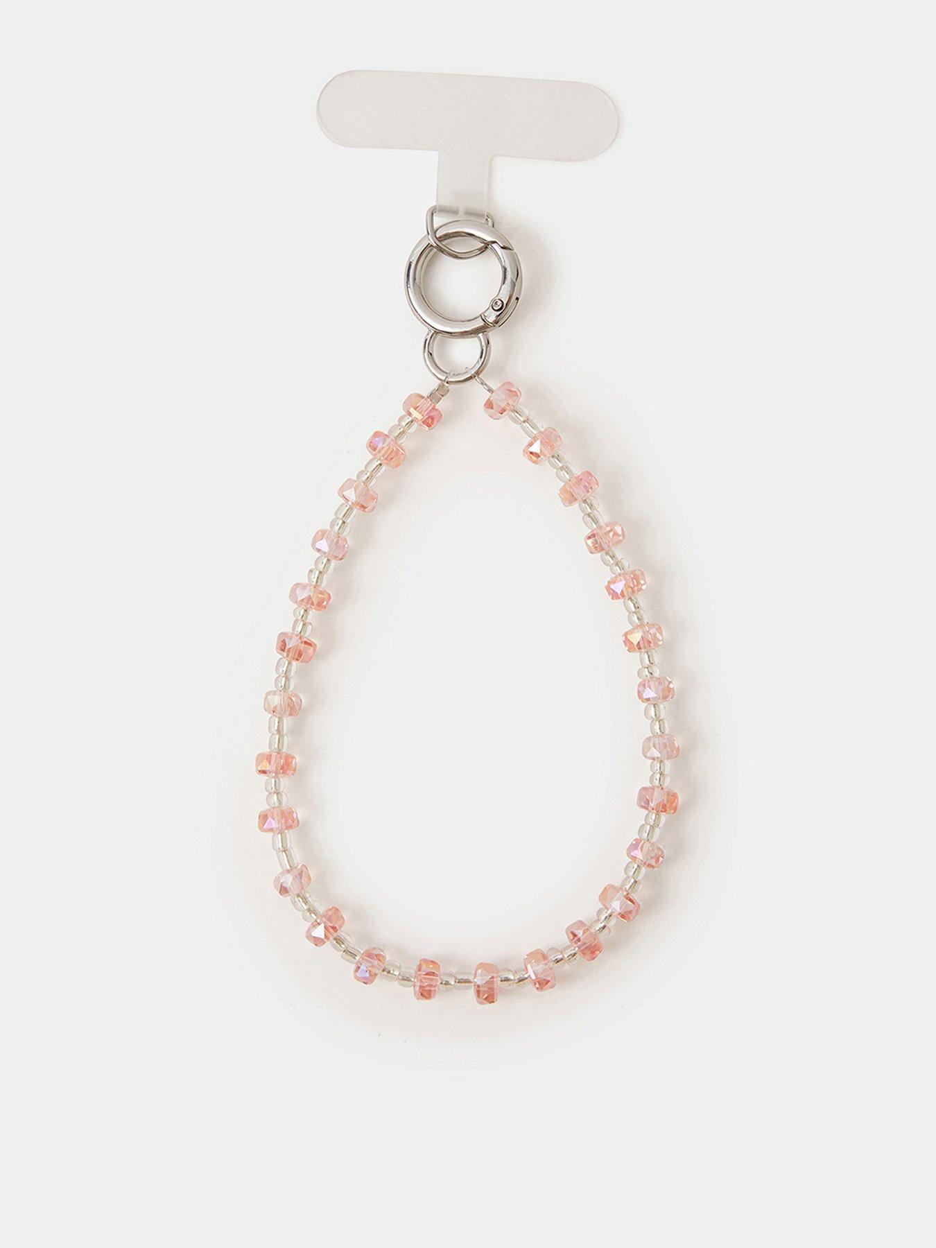 undefined Bead Phone Wrist Strap - Pink