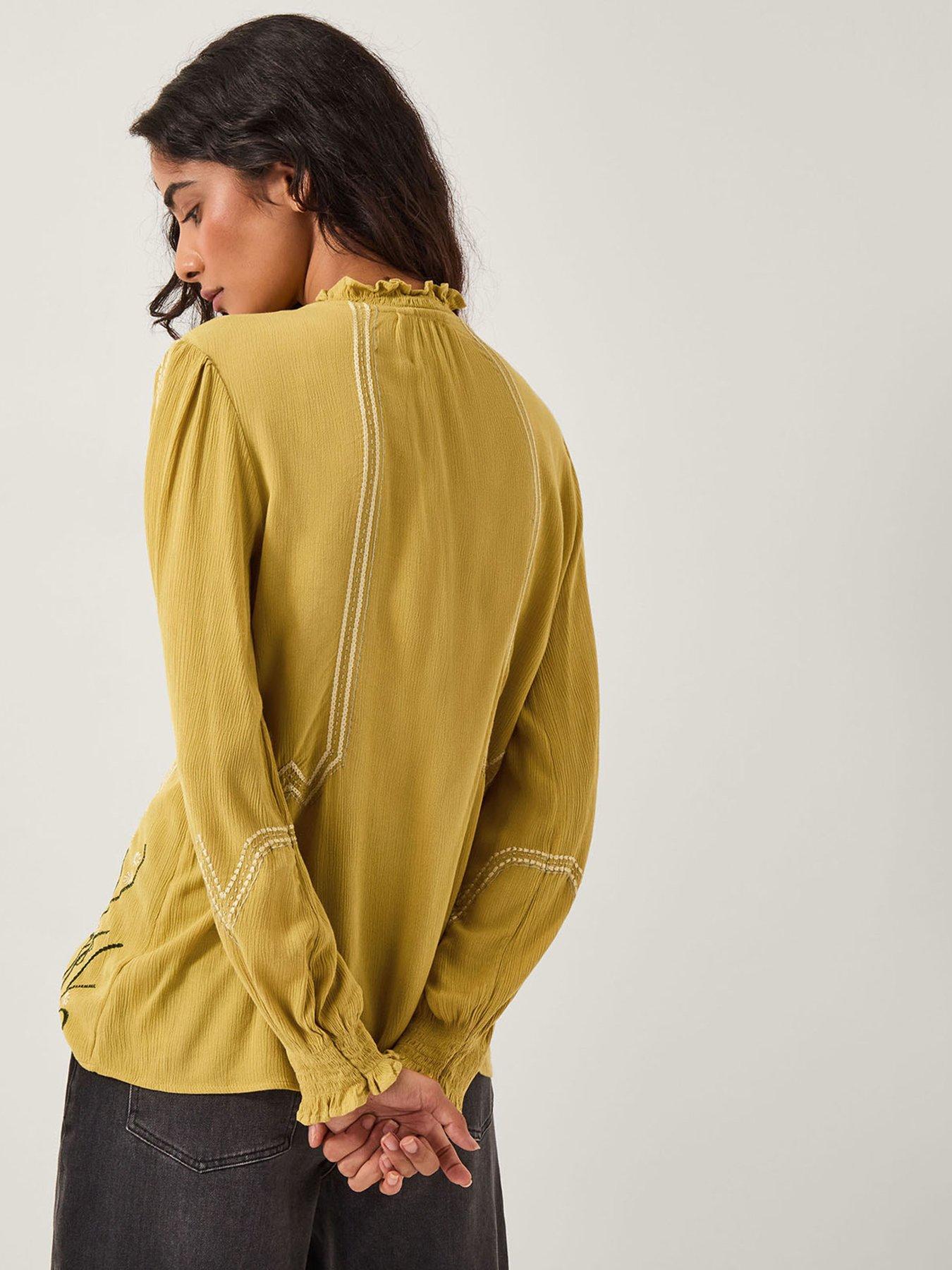 Image 2 of 5 of Monsoon Heidi Embroidered Top - Green