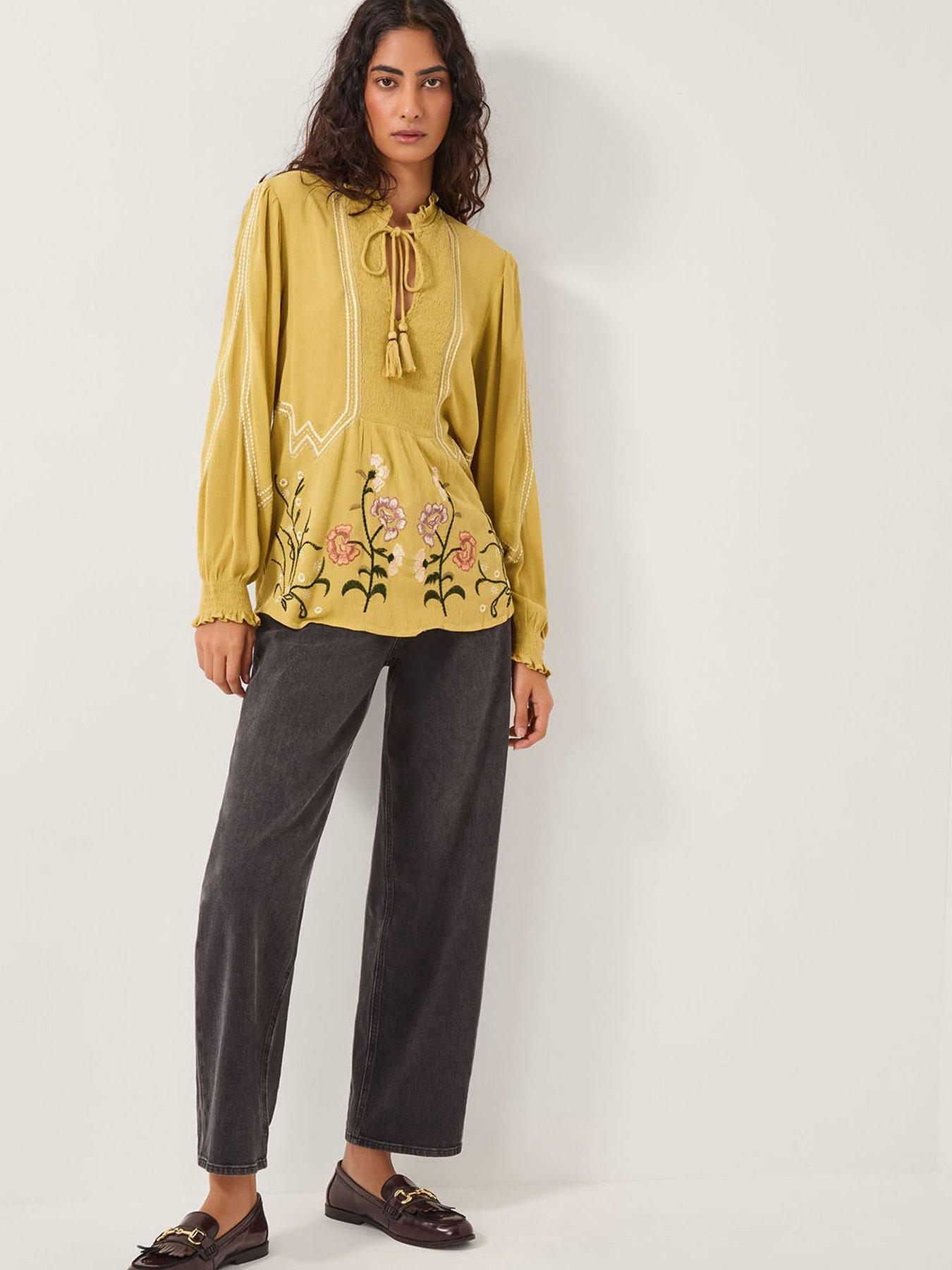 Image 4 of 5 of Monsoon Heidi Embroidered Top - Green
