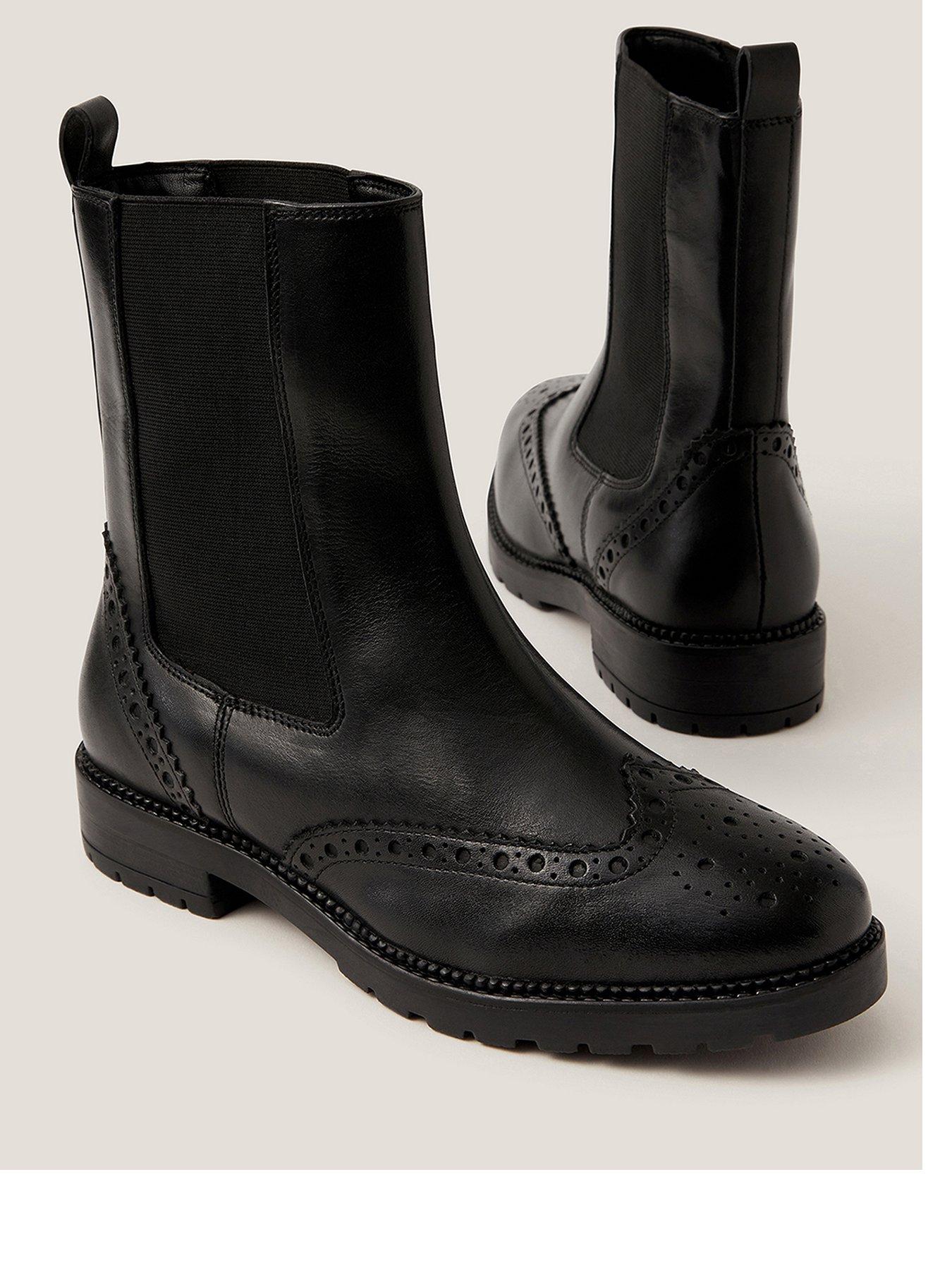 Image 2 of 3 of Monsoon Eli Brogue Ankle Boot - Black