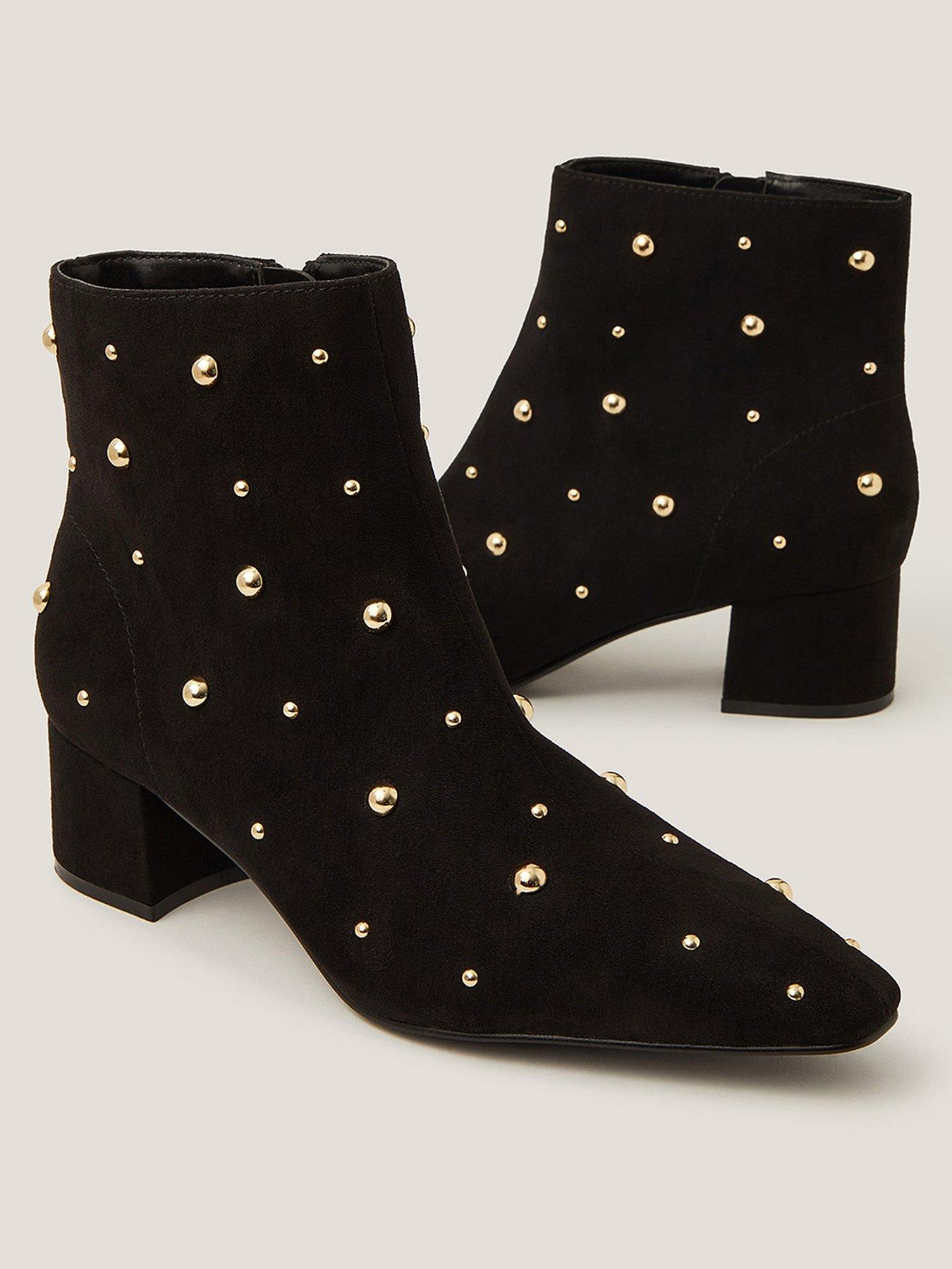 Image 2 of 3 of Monsoon Talia Stud Ankle Boots - Black
