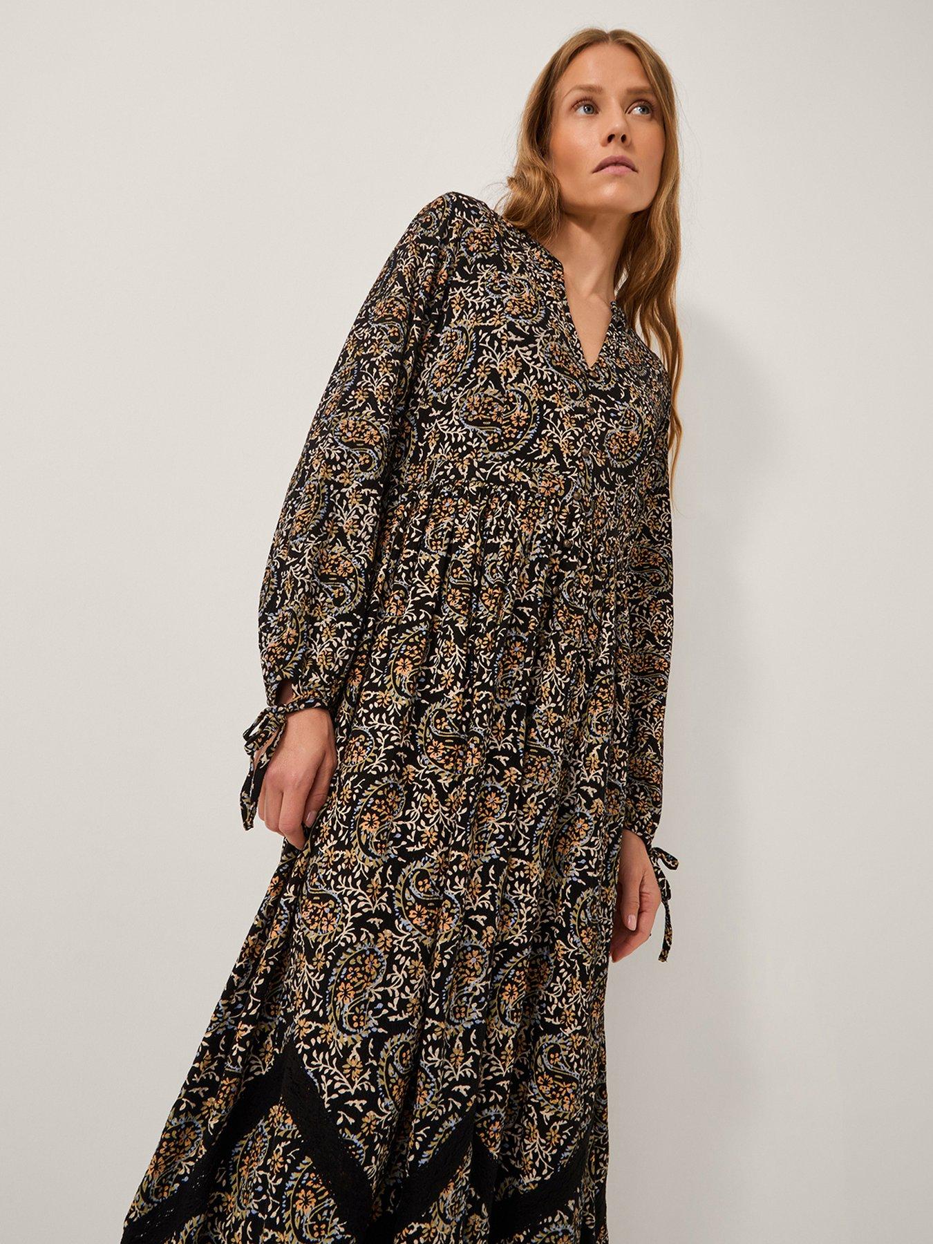 undefined Mabel Print Jersey Dress - Navy