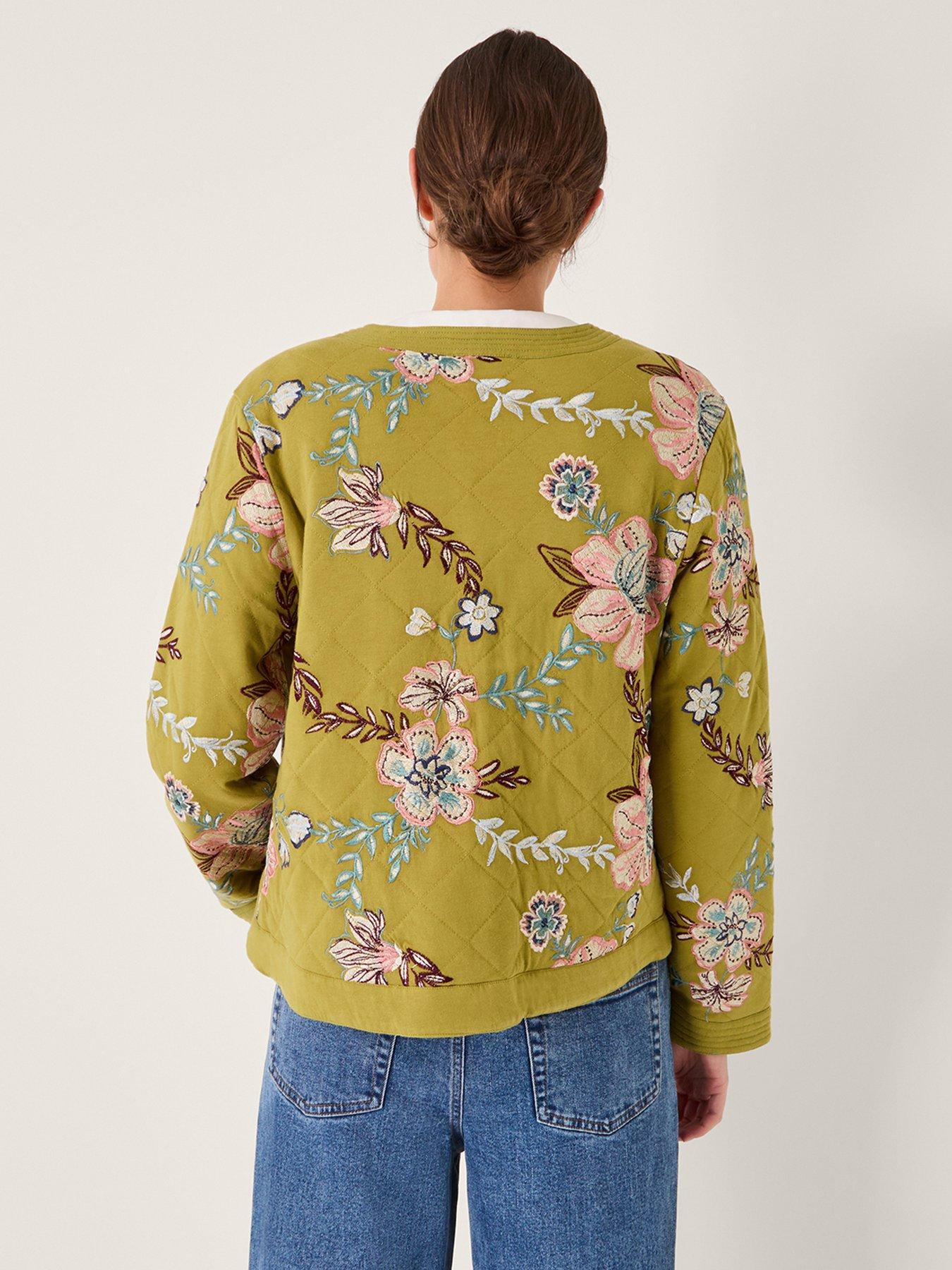  image of monsoon-eliza-emb-jersey-jacket-green