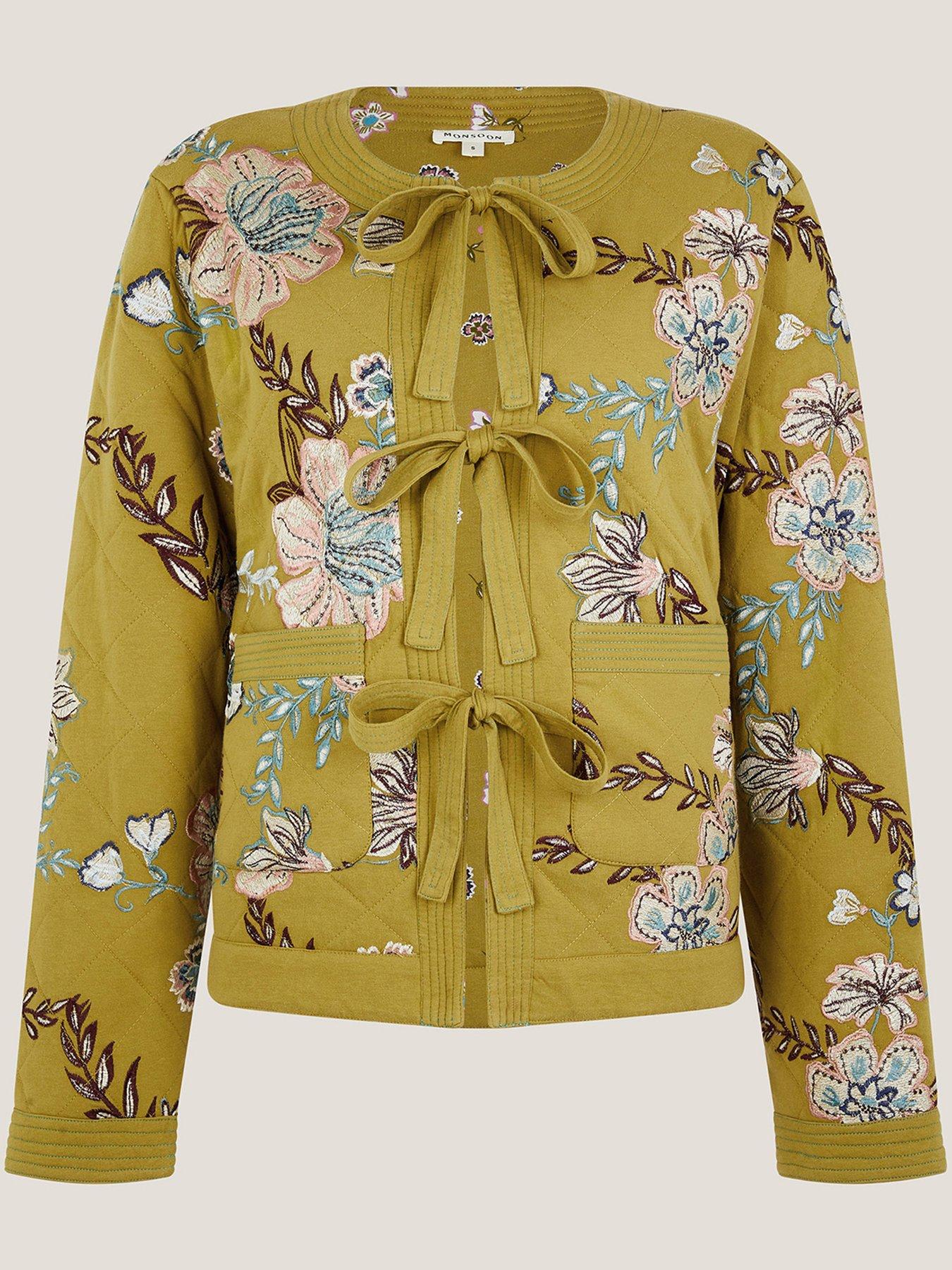  image of monsoon-eliza-emb-jersey-jacket-green