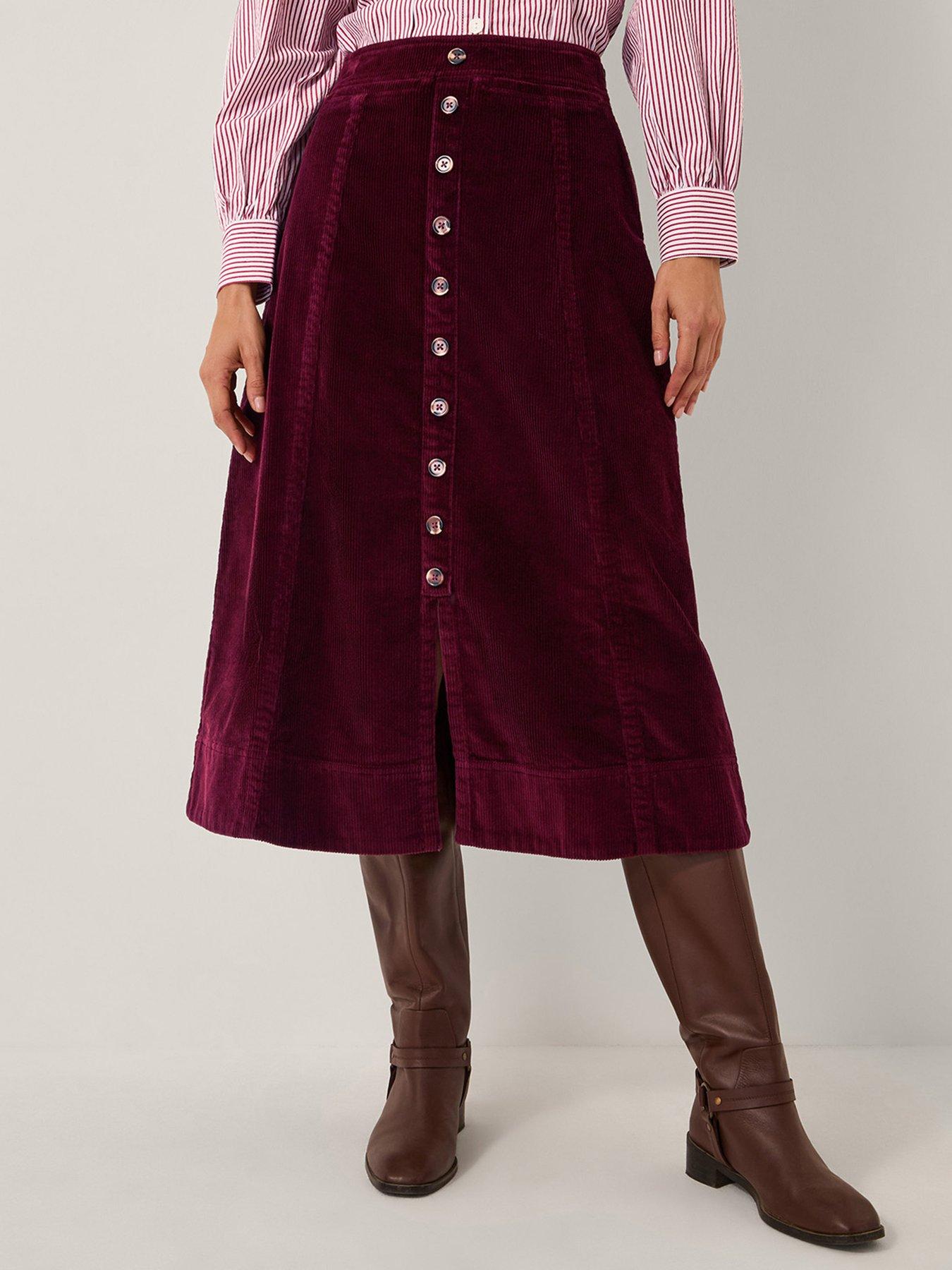 undefined Jamie Button Skirt - Red