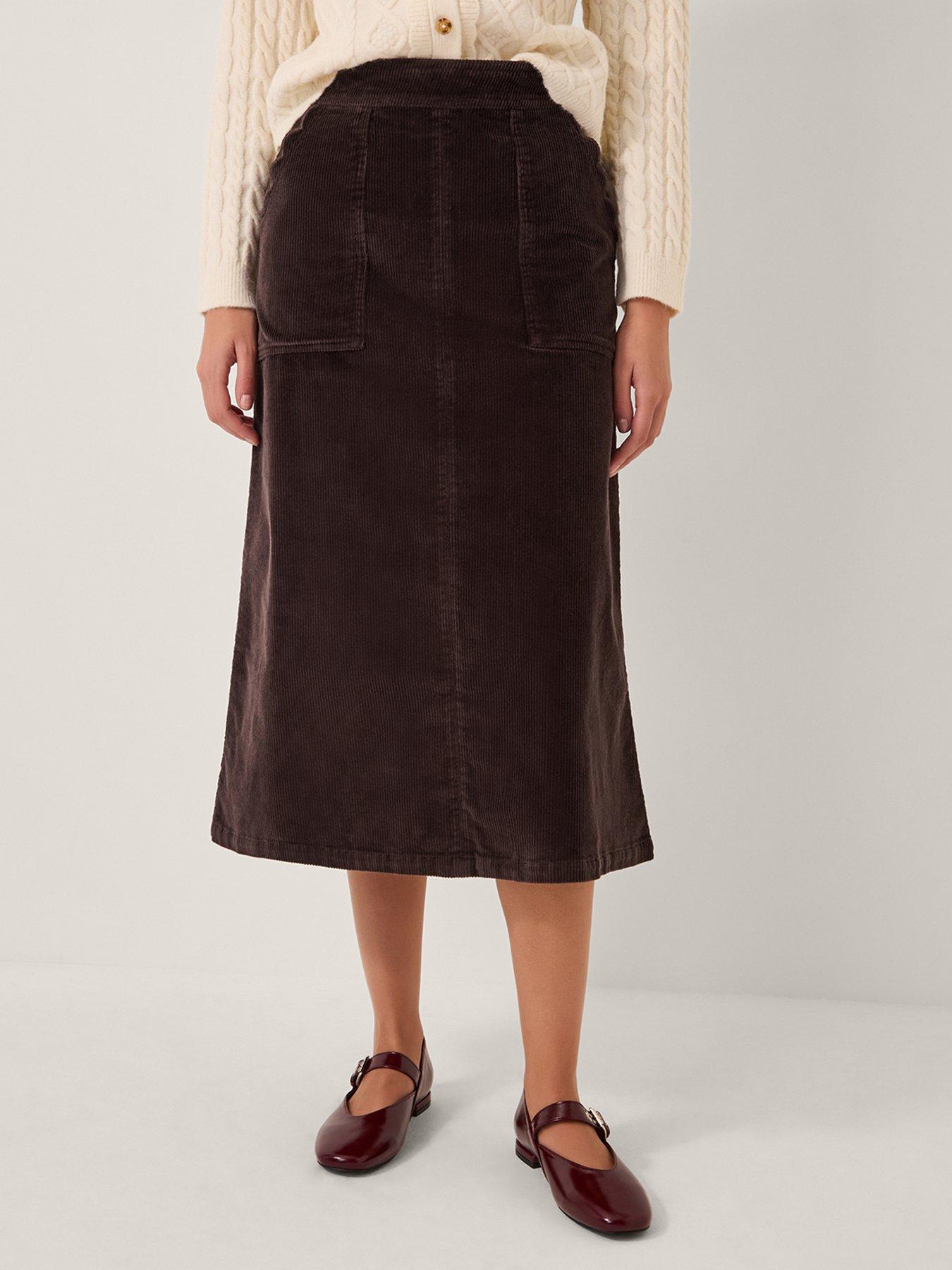 undefined Malika Cord Skirt - Brown