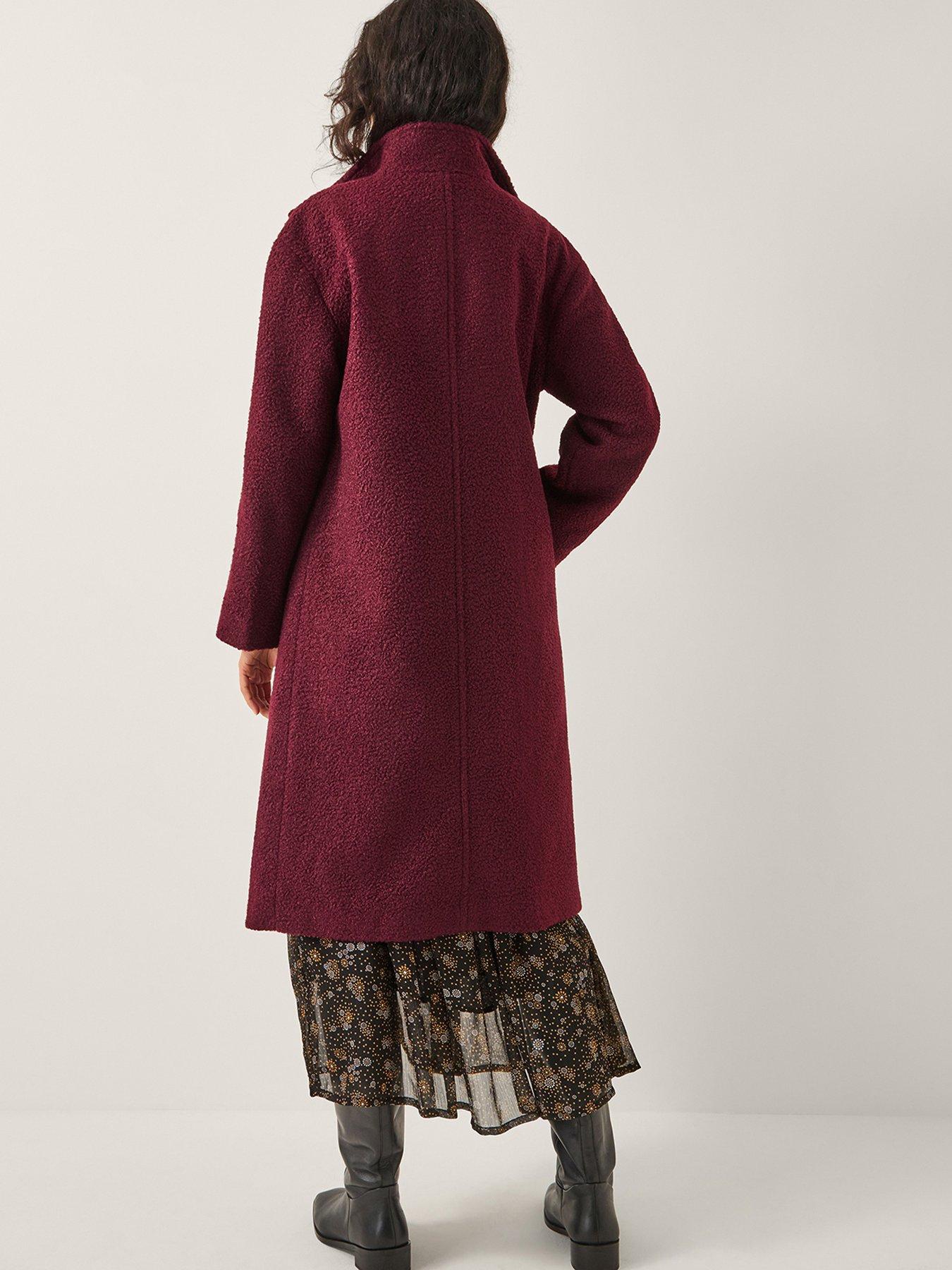  image of monsoon-freya-boucle-coat-burgundy