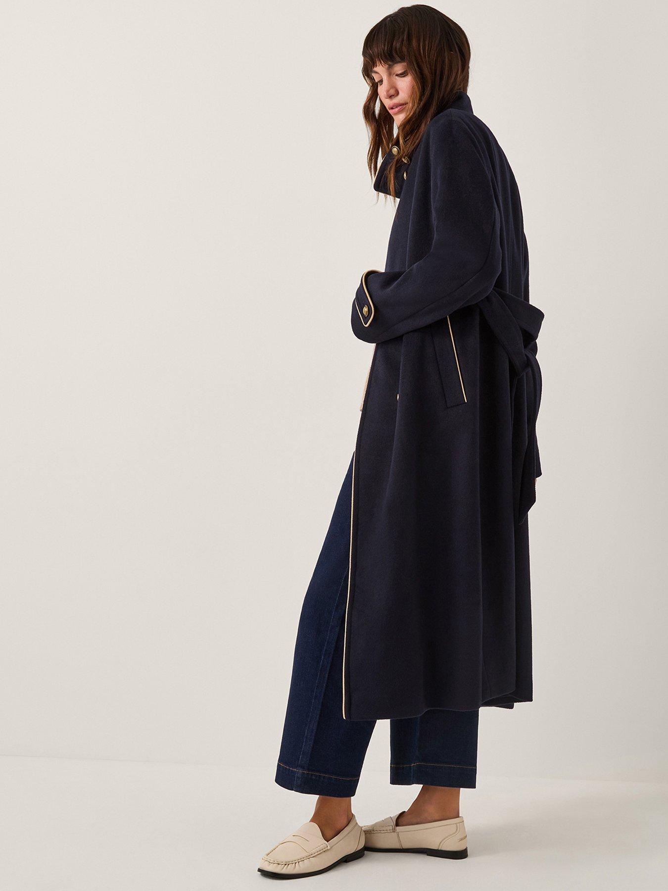 Image 3 of 4 of Monsoon Harriet Funnel Coat - Navy