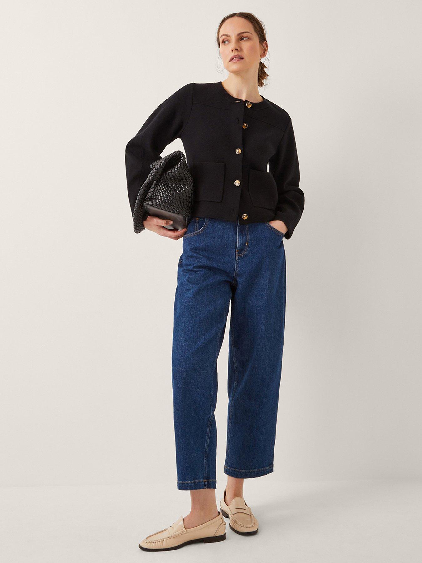  image of monsoon-bria-crew-neck-cardigan-black