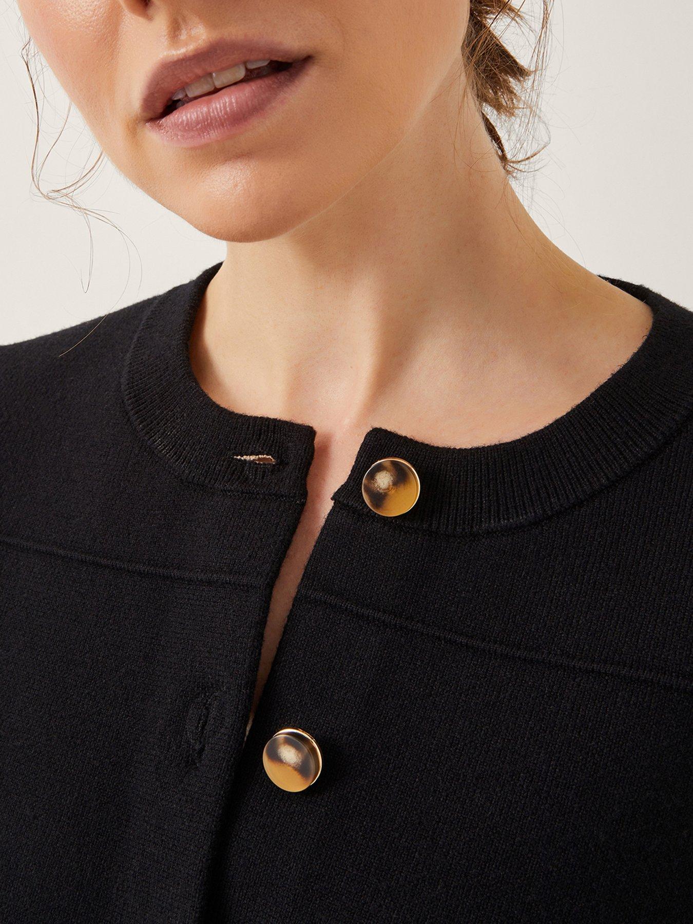  image of monsoon-bria-crew-neck-cardigan-black