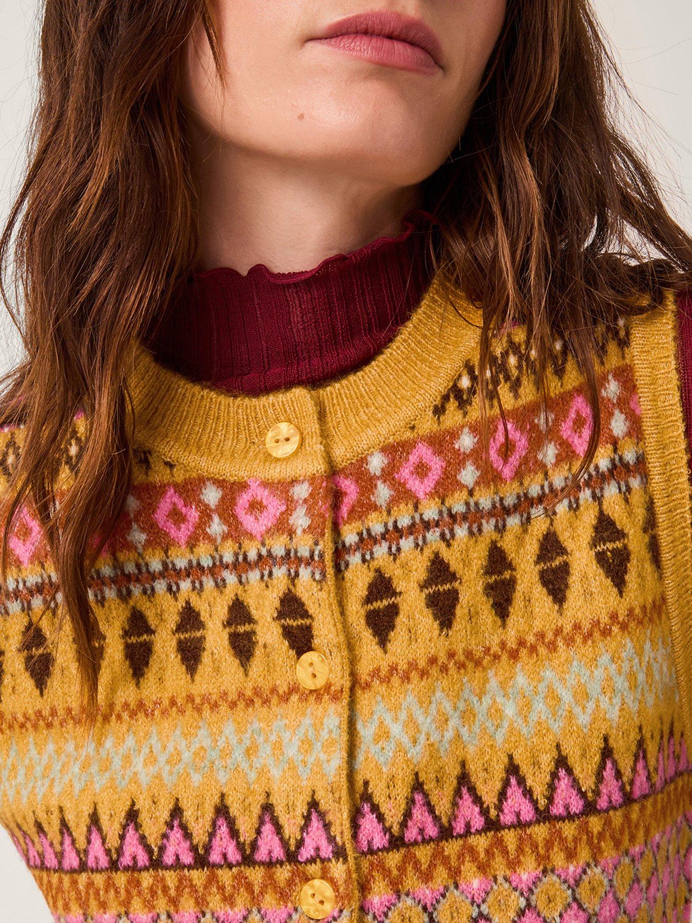 Image 4 of 4 of Monsoon Fleur Fairisle Tank - Ochre
