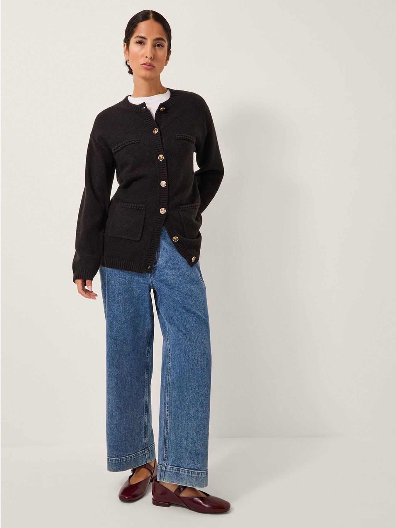 undefined Bella Button Cardi - Black