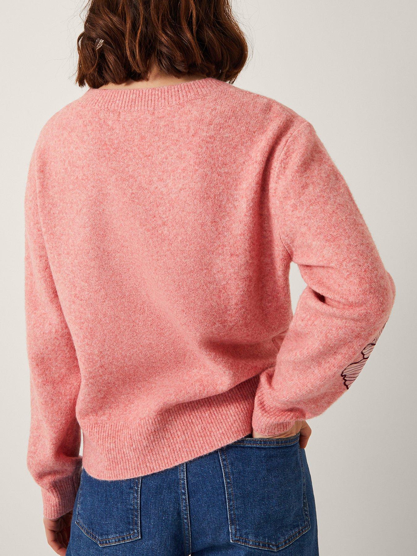  image of monsoon-abi-floral-applique-jumper-pink