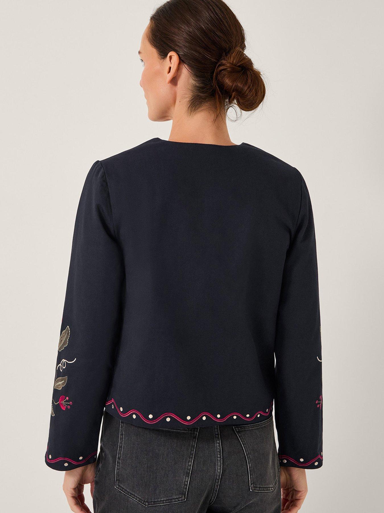  image of monsoon-valerie-embroidered-jacket-black