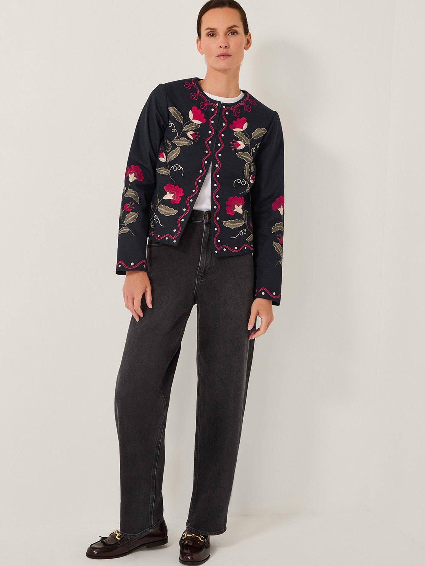  image of monsoon-valerie-embroidered-jacket-black