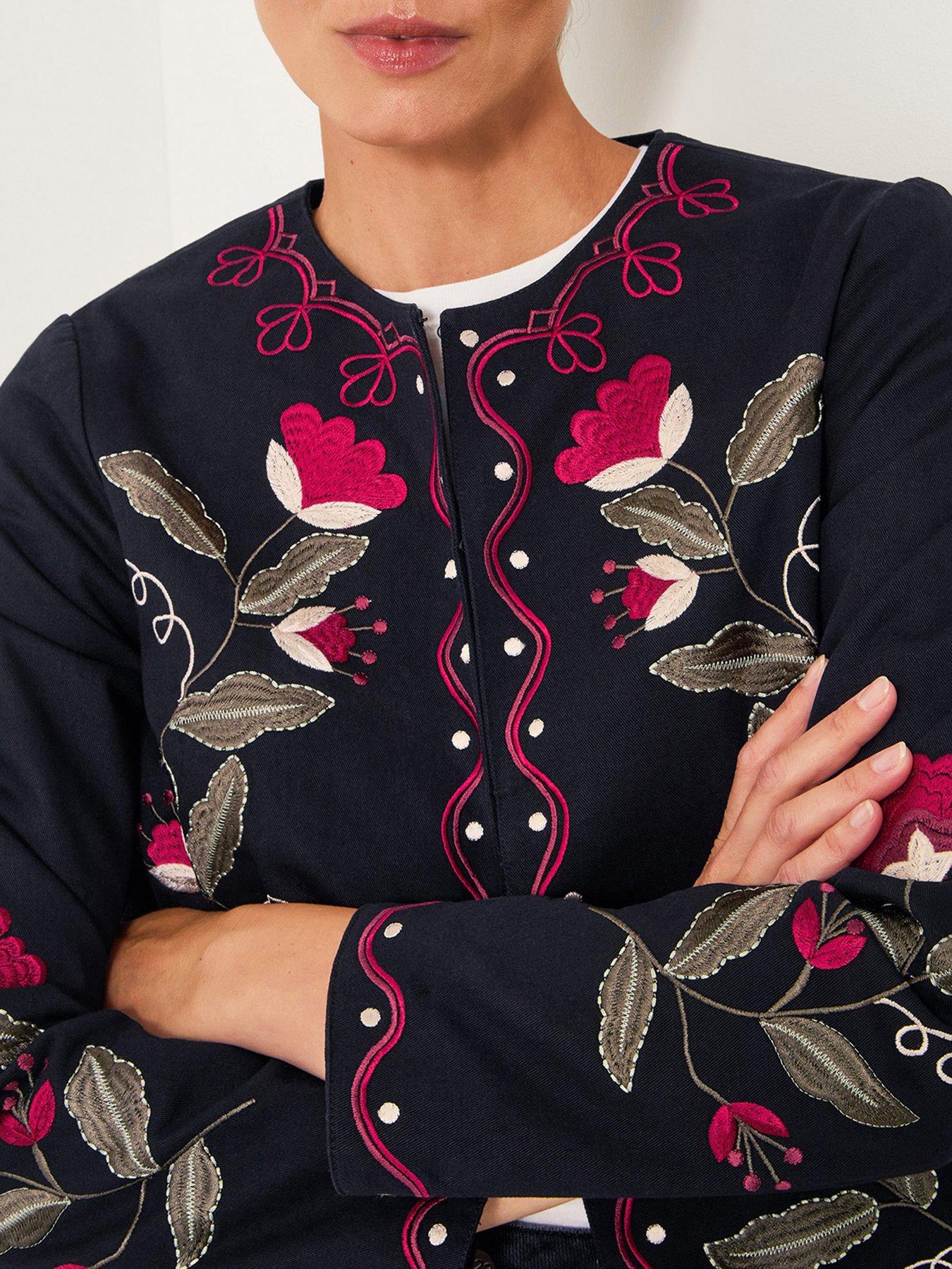  image of monsoon-valerie-embroidered-jacket-black