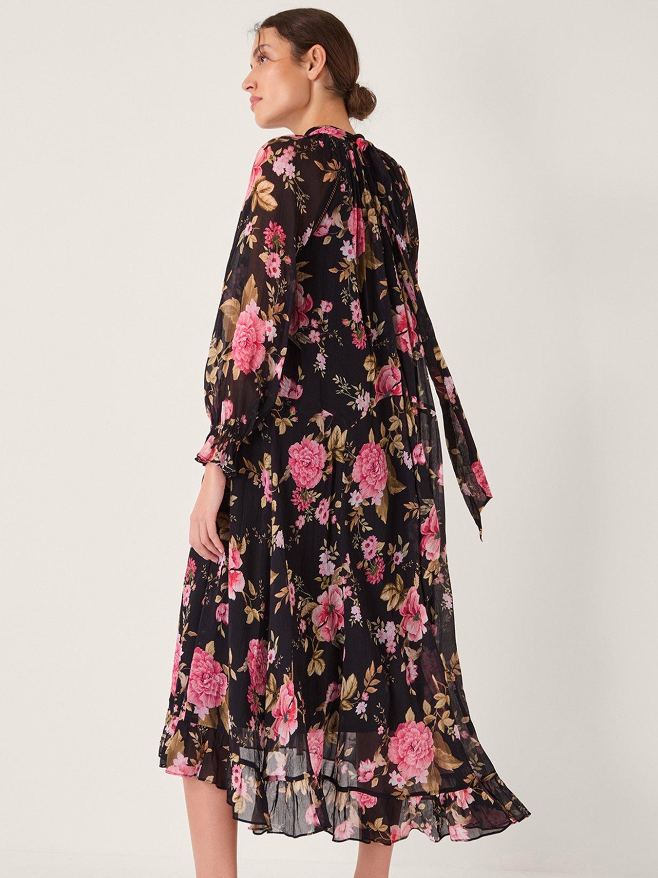Image 2 of 5 of Monsoon Mariel Trapeze Dress - Black