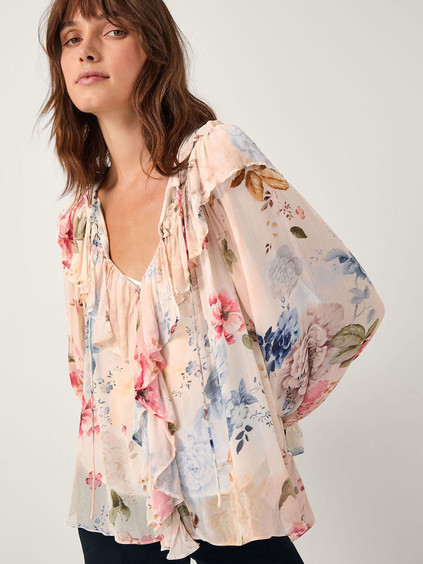 undefined Sasha Floral Blouse - Cream