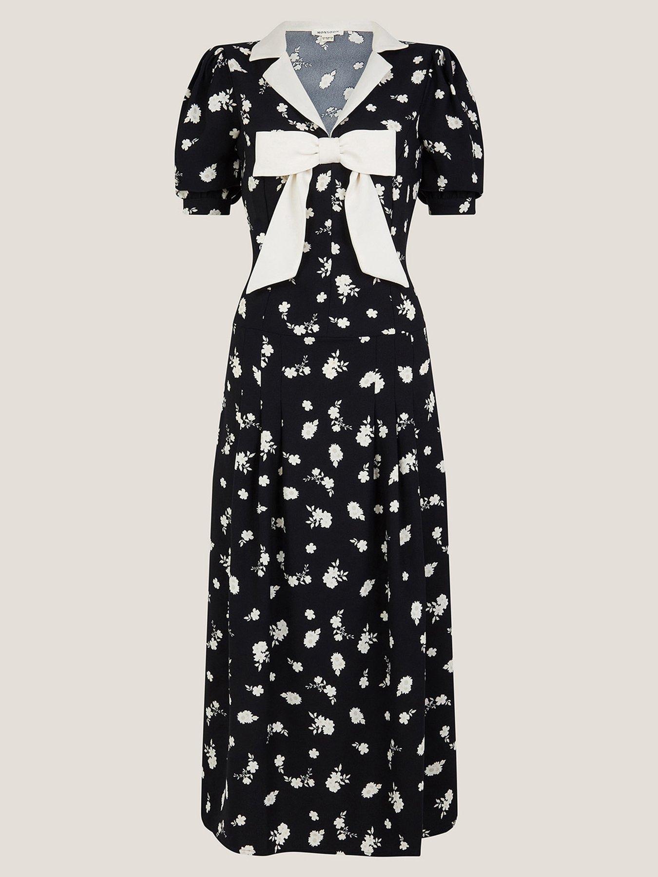 Image 3 of 5 of Monsoon Mabli Tea Dress - Black
