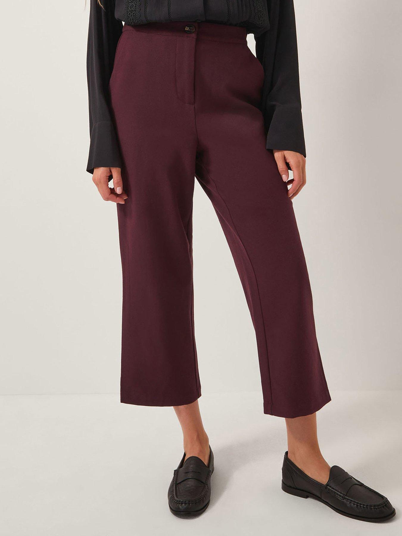 undefined Julia Crop Trousers - Aubergine