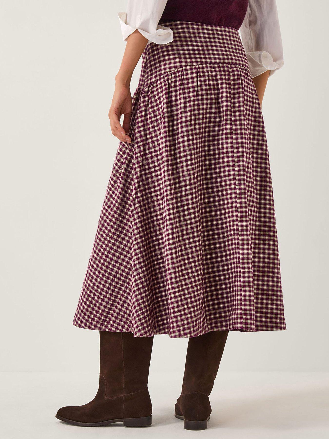  image of monsoon-agatha-check-skirt-red