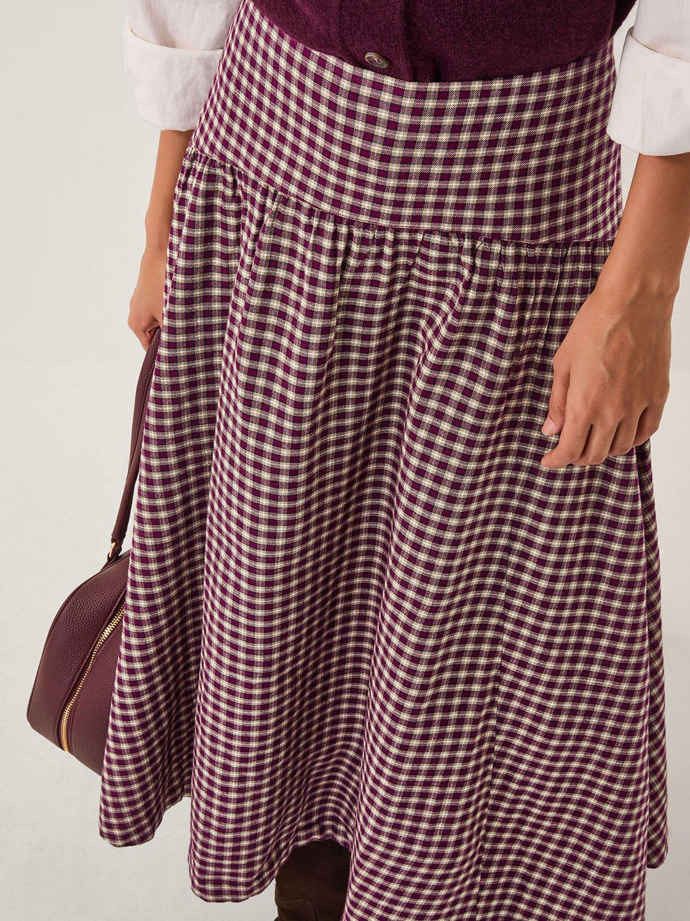  image of monsoon-agatha-check-skirt-red