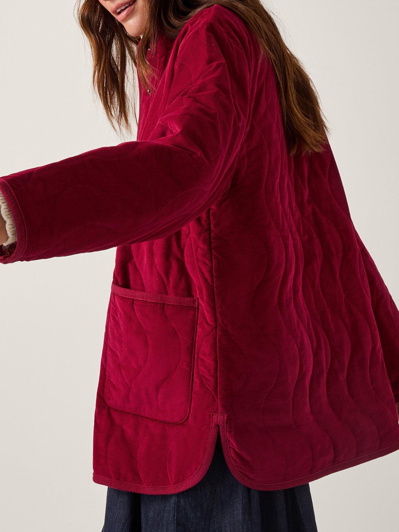 Image 5 of 5 of Monsoon Mandy Plain Cord Jkt - Burgundy - Blue
