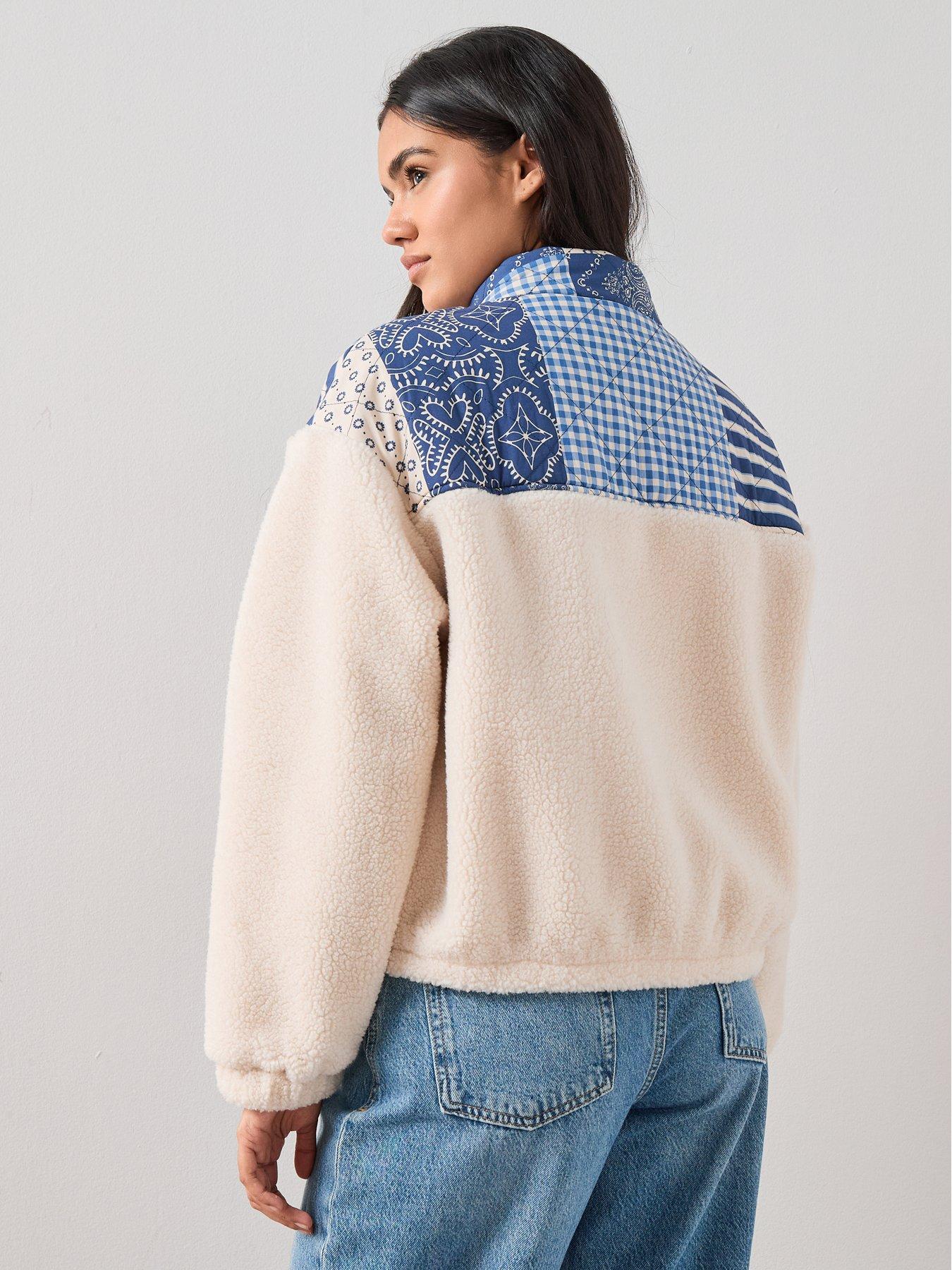  image of the-very-collection-quilted-patchwork-borg-bomber-jacket