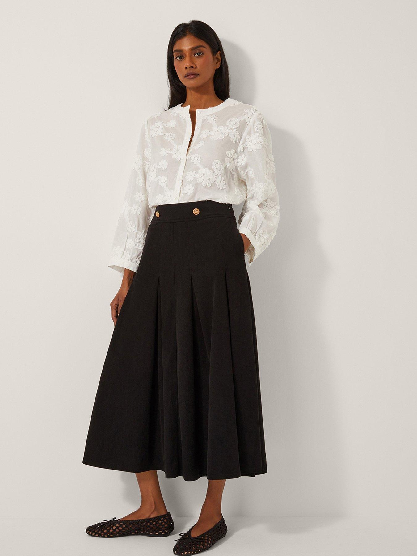 Image 4 of 6 of Monsoon Shan Stretch Cord Skirt - Black