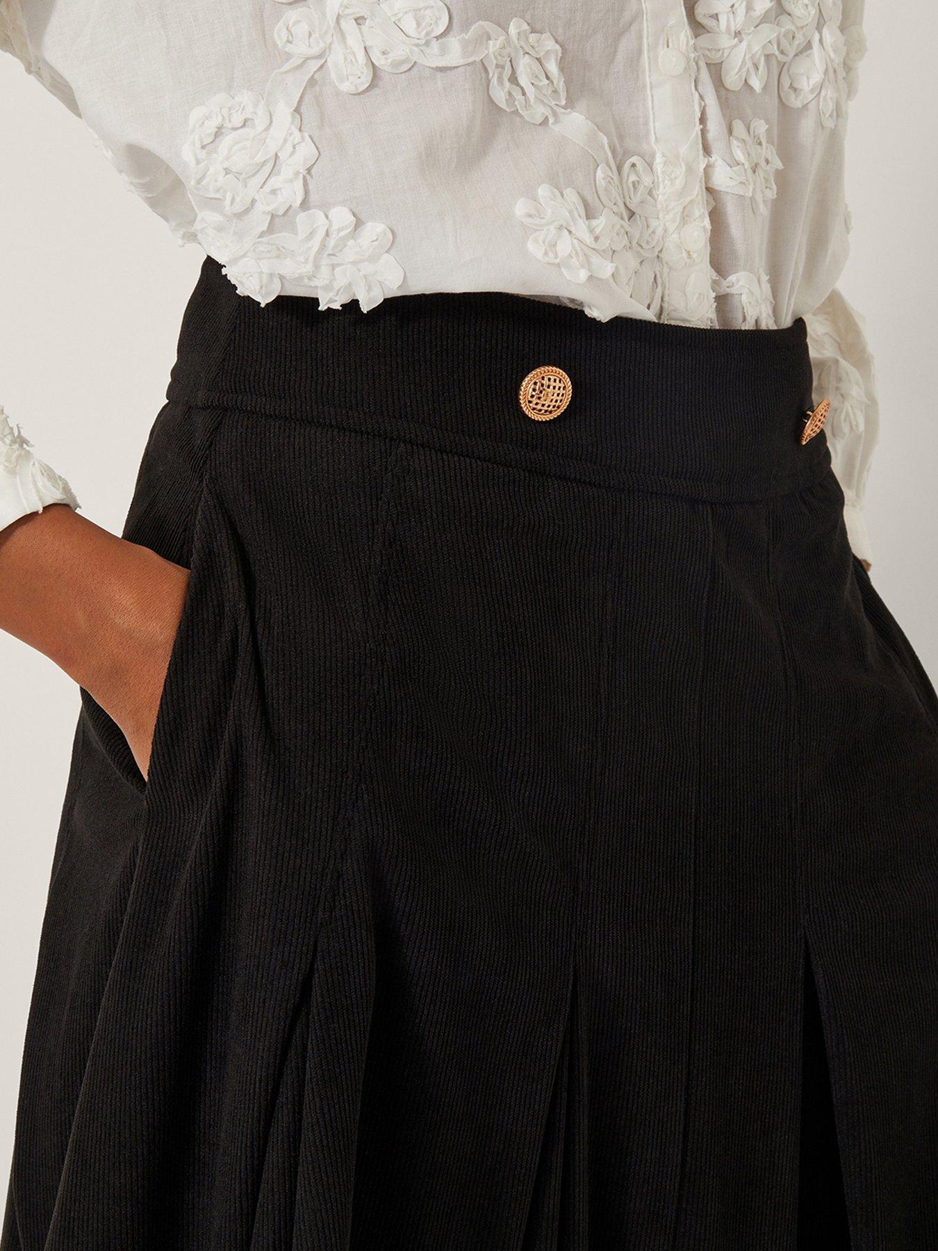 Image 5 of 6 of Monsoon Shan Stretch Cord Skirt - Black
