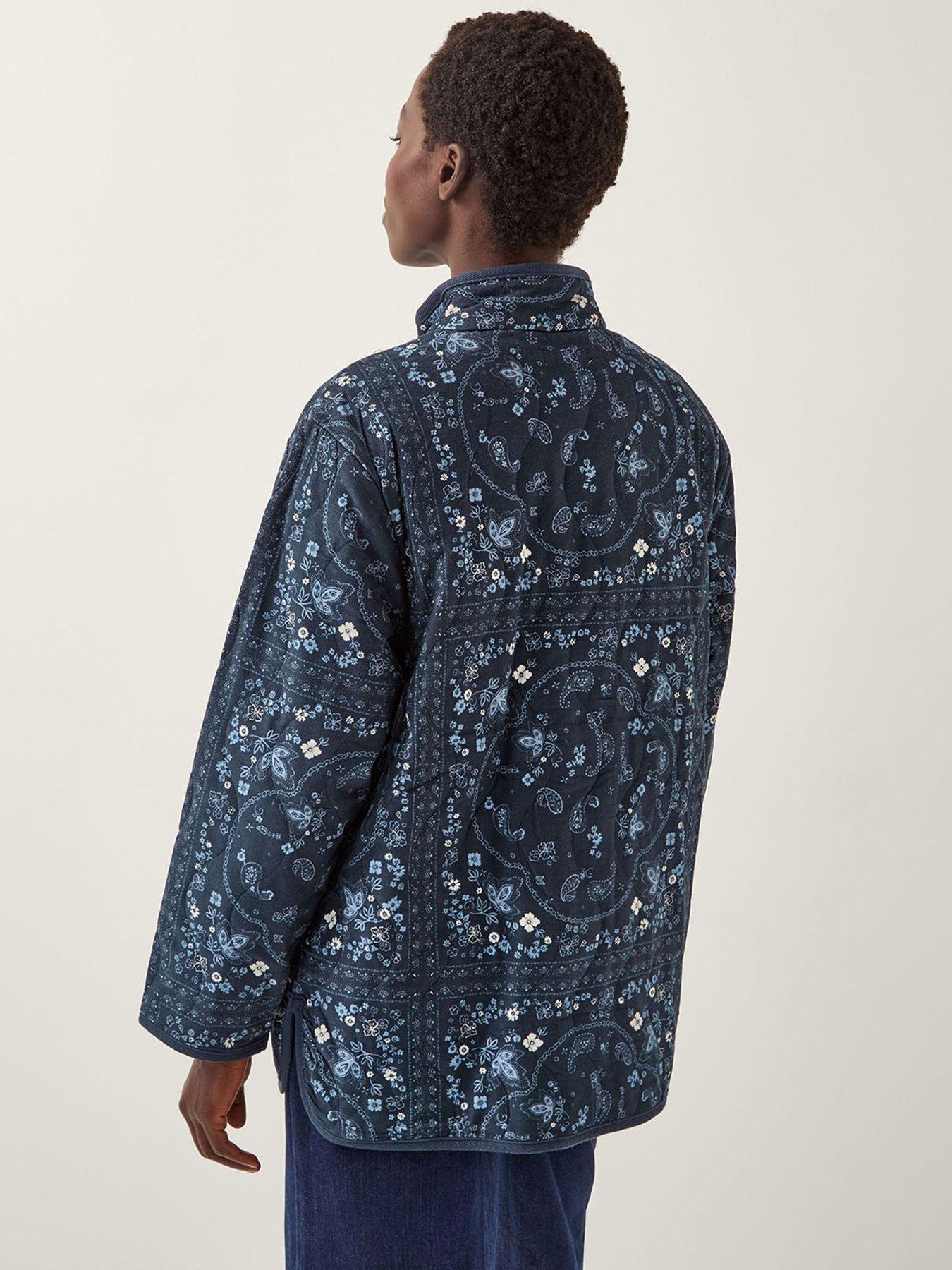 Image 2 of 4 of Monsoon Mandy Print Cord Jacket - Navy
