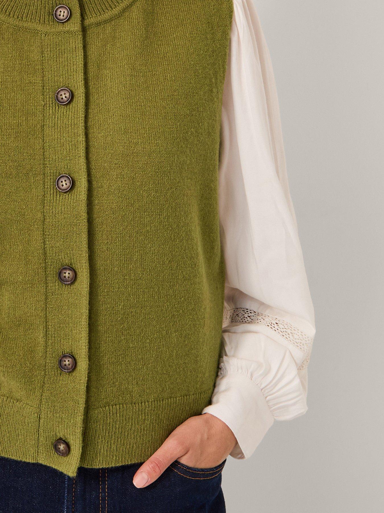 Image 4 of 4 of Monsoon Brooke Button Tank - Green