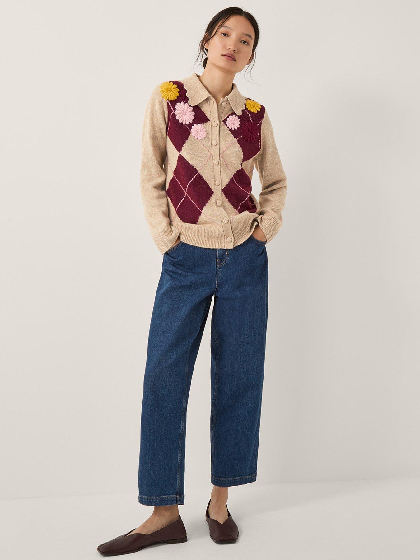 undefined Ami Argyle Cardigan - Natural