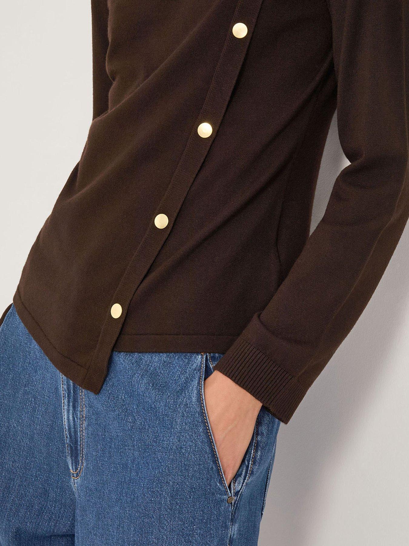 Image 4 of 4 of Monsoon Bonnie Button Jumper - Chocolate