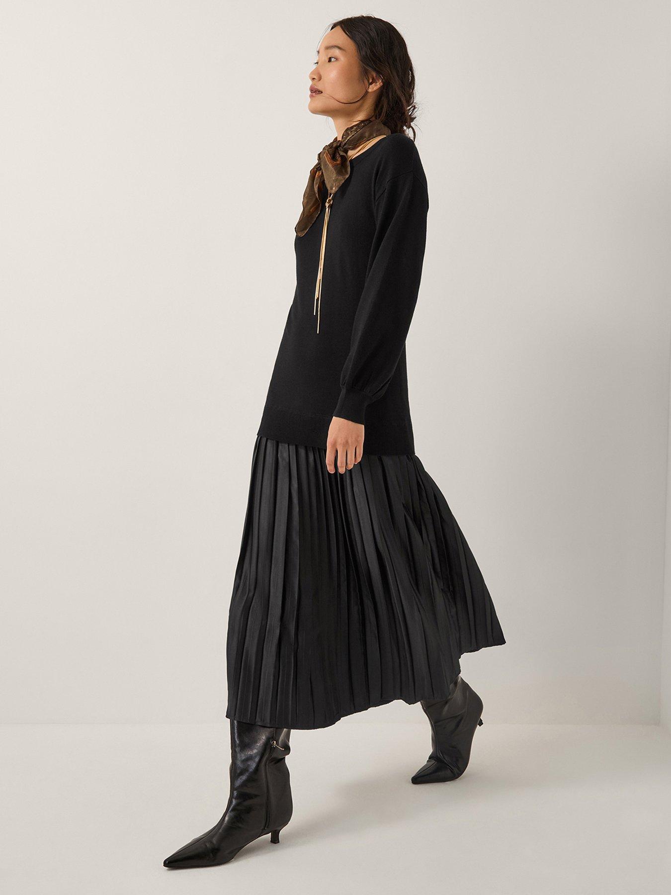 Image 3 of 4 of Monsoon Fia Fabric Mix Dress - Black