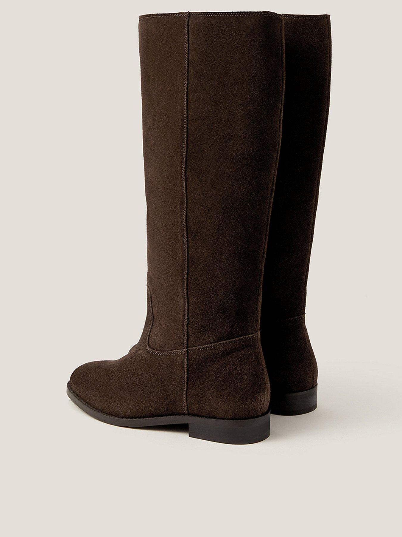  image of monsoon-jean-suede-knee-high-boot-chocolate-brown