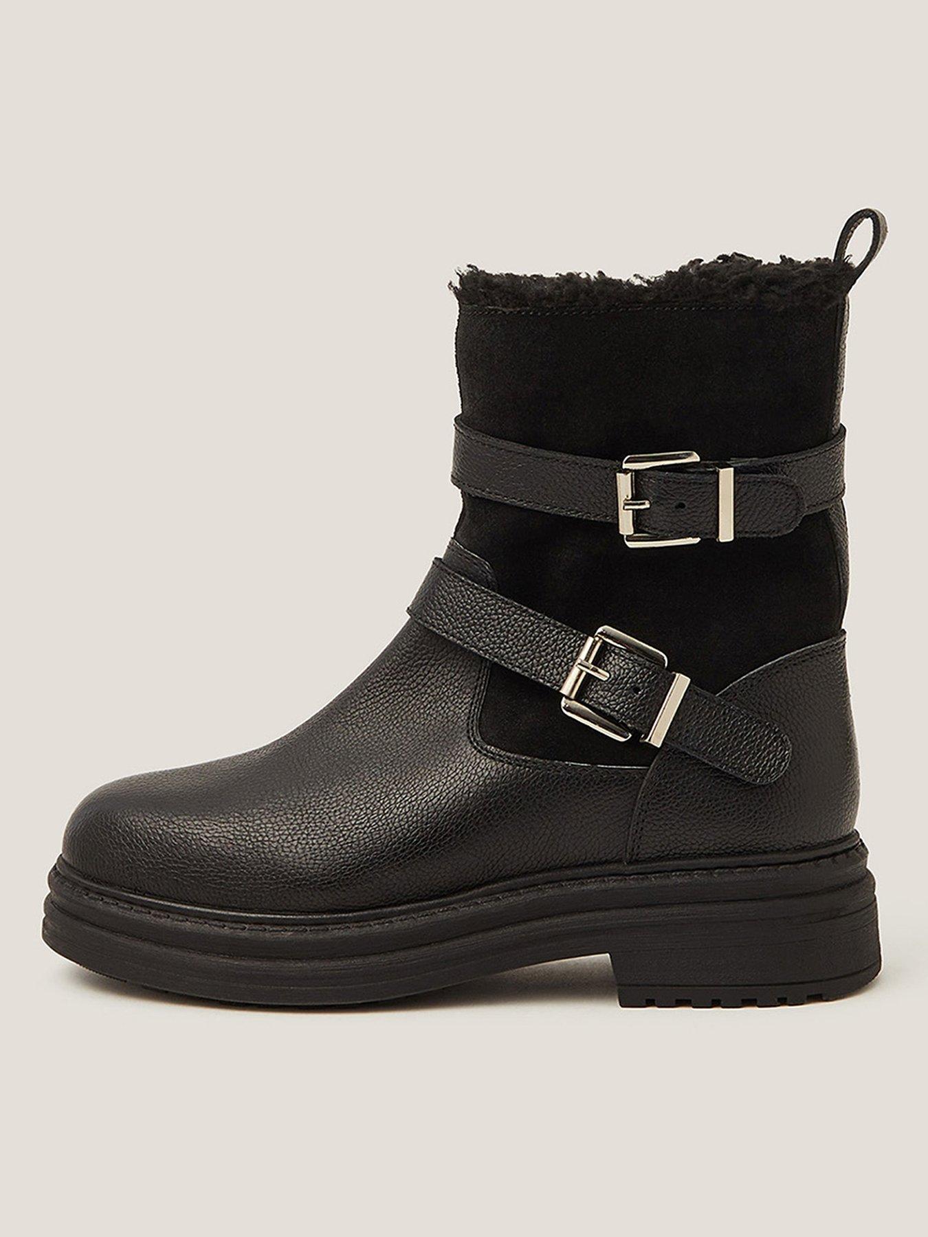 Image 1 of 3 of Monsoon Leya Shearling Boot - Black
