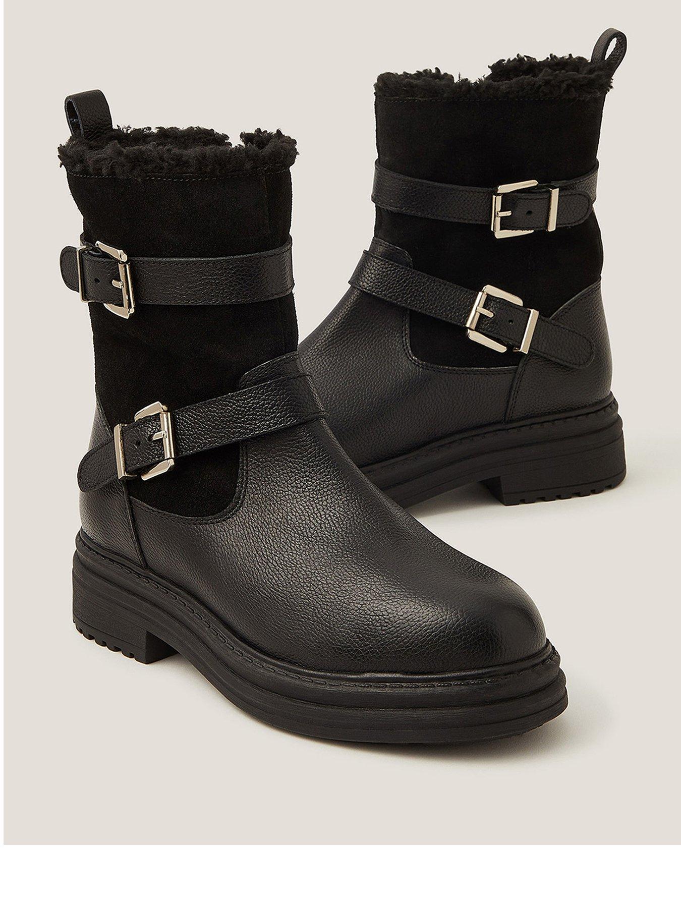 Image 2 of 3 of Monsoon Leya Shearling Boot - Black
