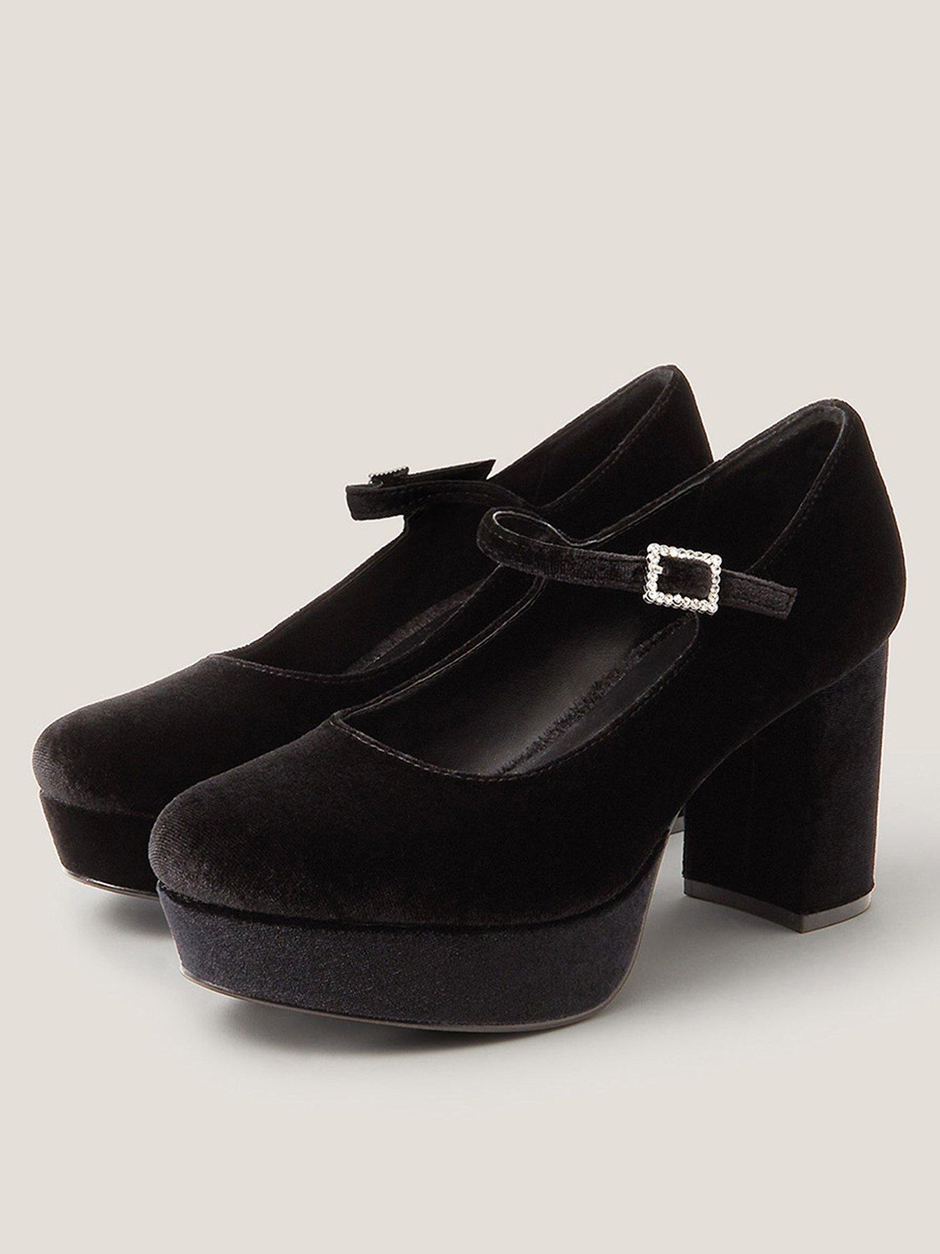  image of monsoon-polly-velvet-mary-janes-black