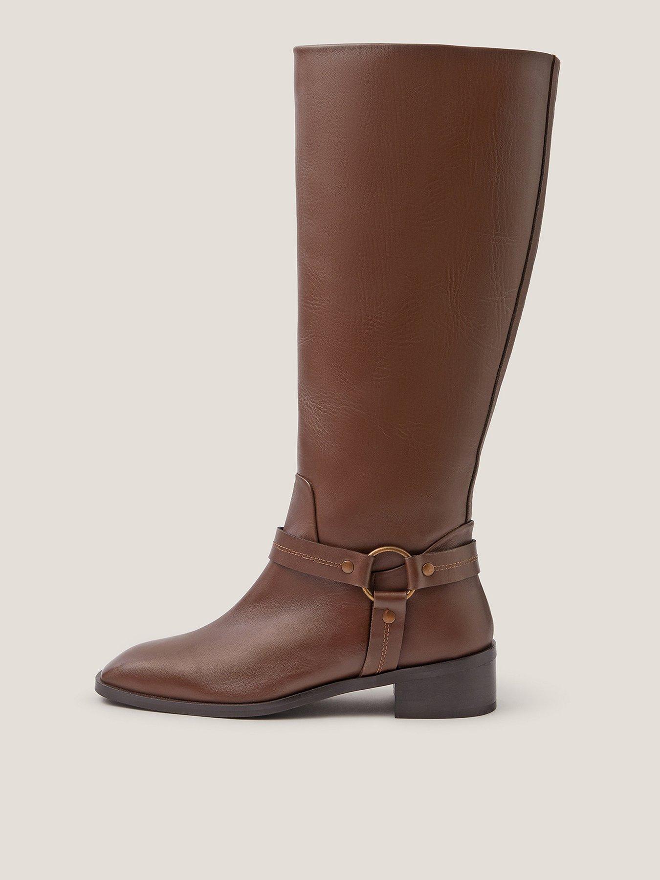  image of monsoon-arlo-buckle-strap-boots-brown