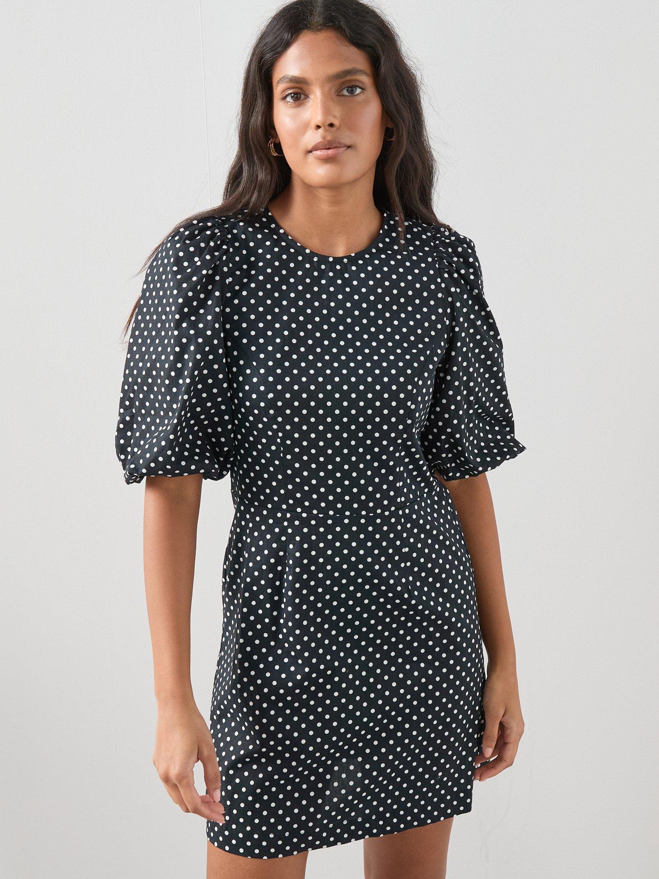 the-very-collection-polka-dot-puff-sleeve-mini-dress-blackwhite