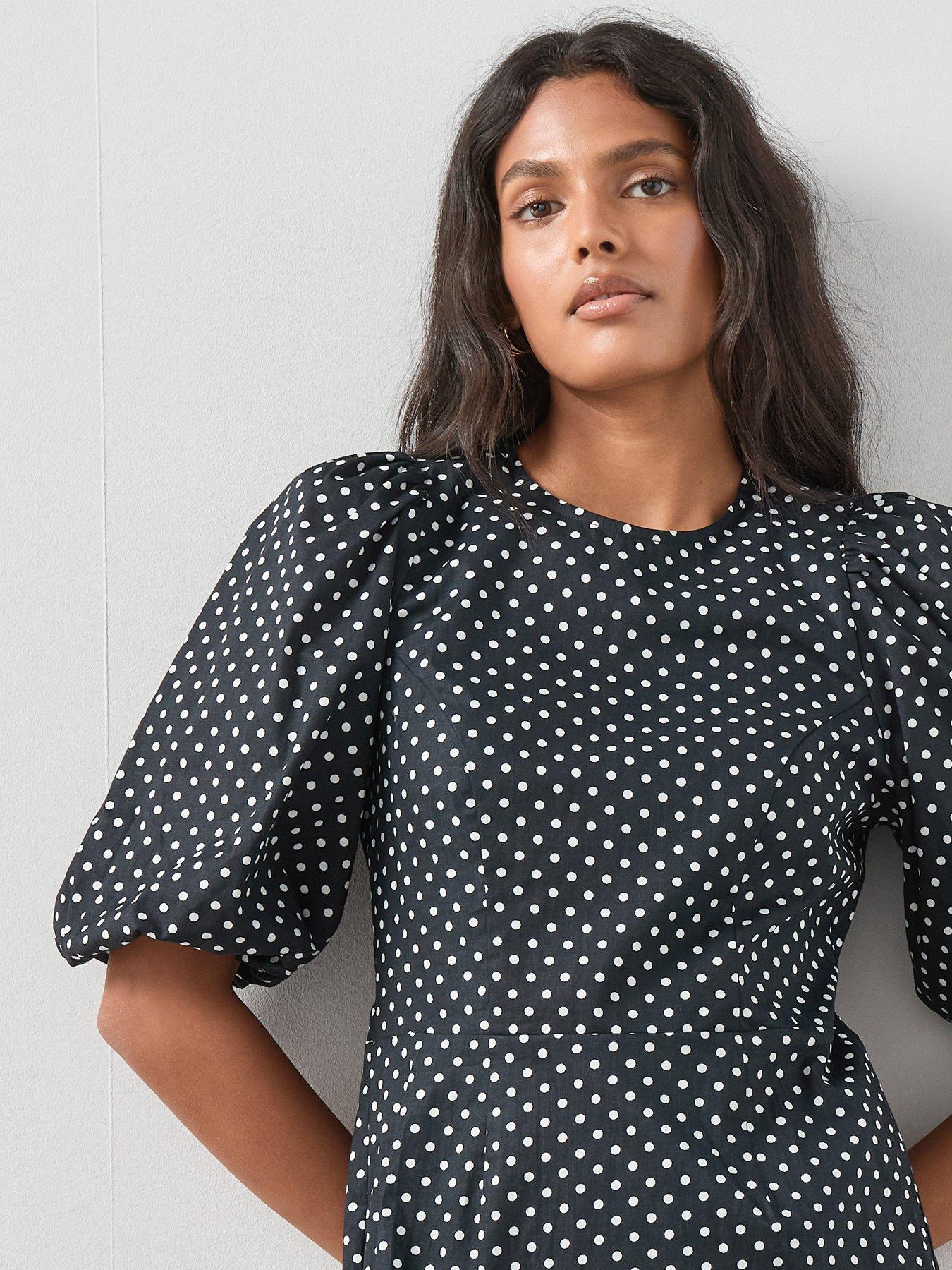 Elchic Charming Polka Dot Puff Sleeve Dress main image 0