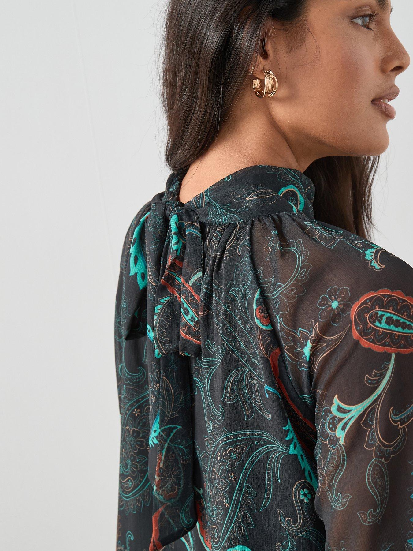 Image 5 of 6 of The Very Collection Printed Chiffon Mini Dress - Print