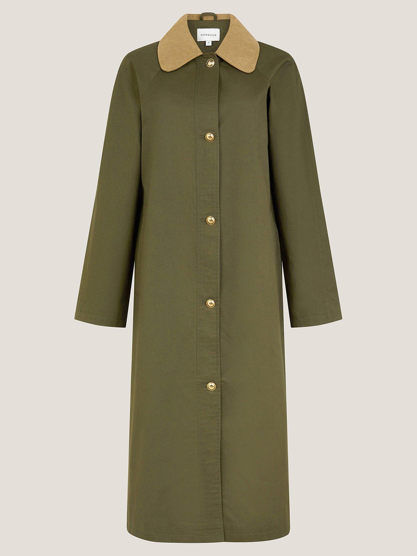 Image 3 of 5 of Monsoon Lucy Trench Coat - Khaki Green