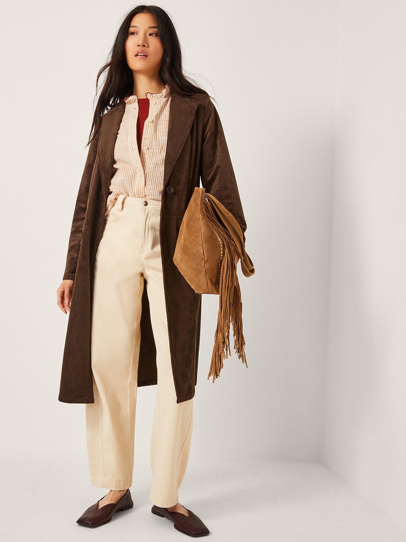 Image 1 of 5 of Monsoon Tove Suedette Trench - Brown