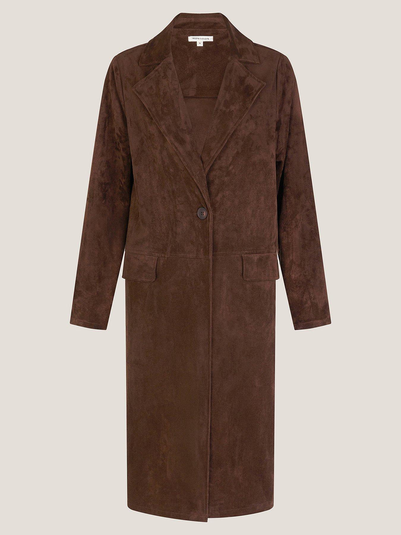 Image 3 of 5 of Monsoon Tove Suedette Trench - Brown