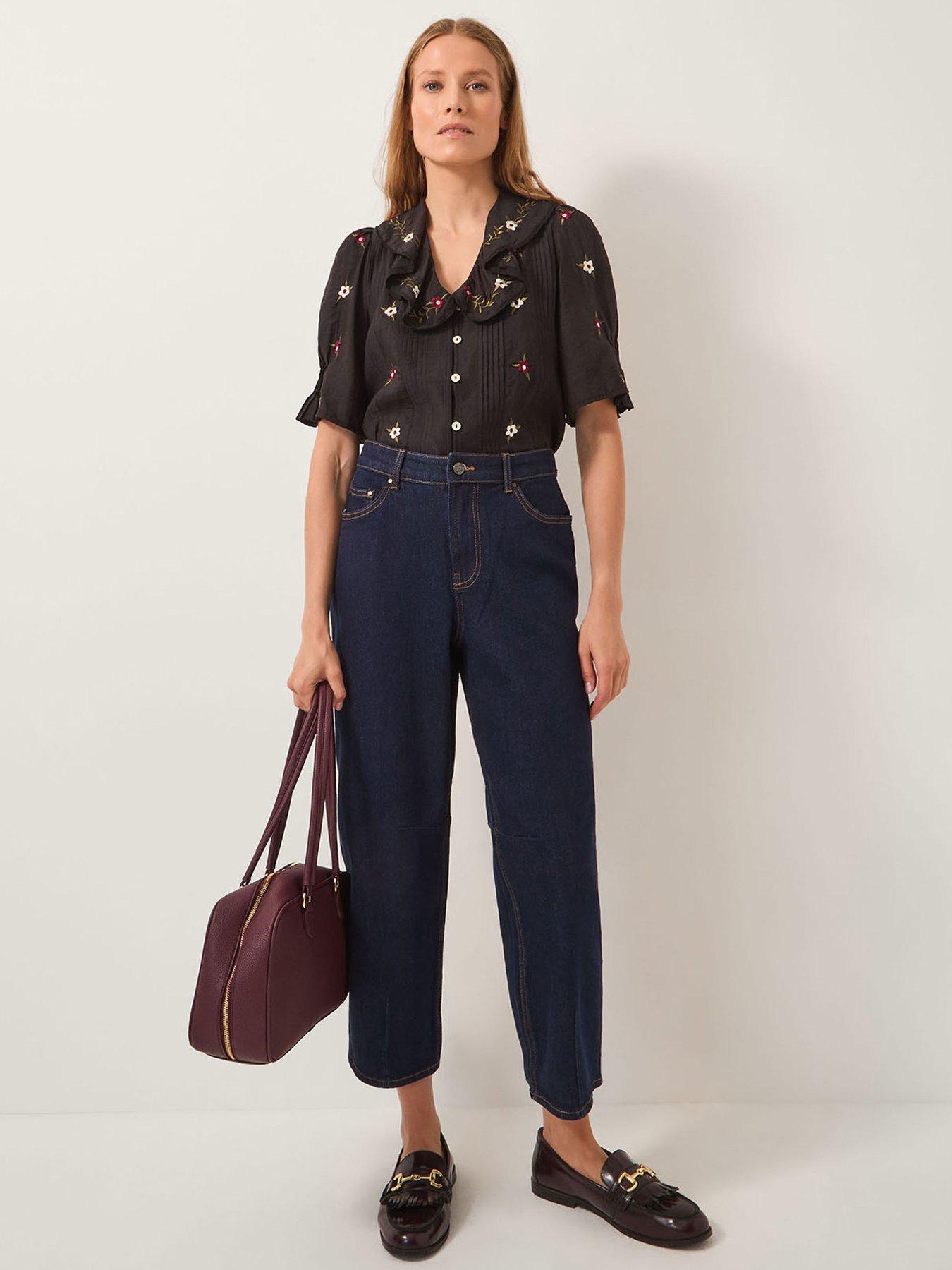 Image 3 of 4 of Monsoon Dina Darted Barrel Jeans - Indigo